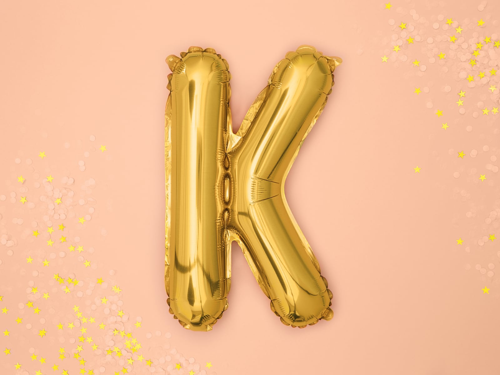 Balon folie Litera ''K'', 35cm, auriu (1 buc.)