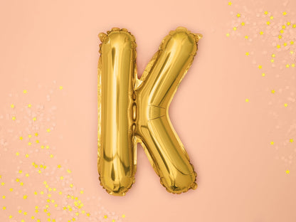 Balon folie Litera ''K'', 35cm, auriu (1 buc.)