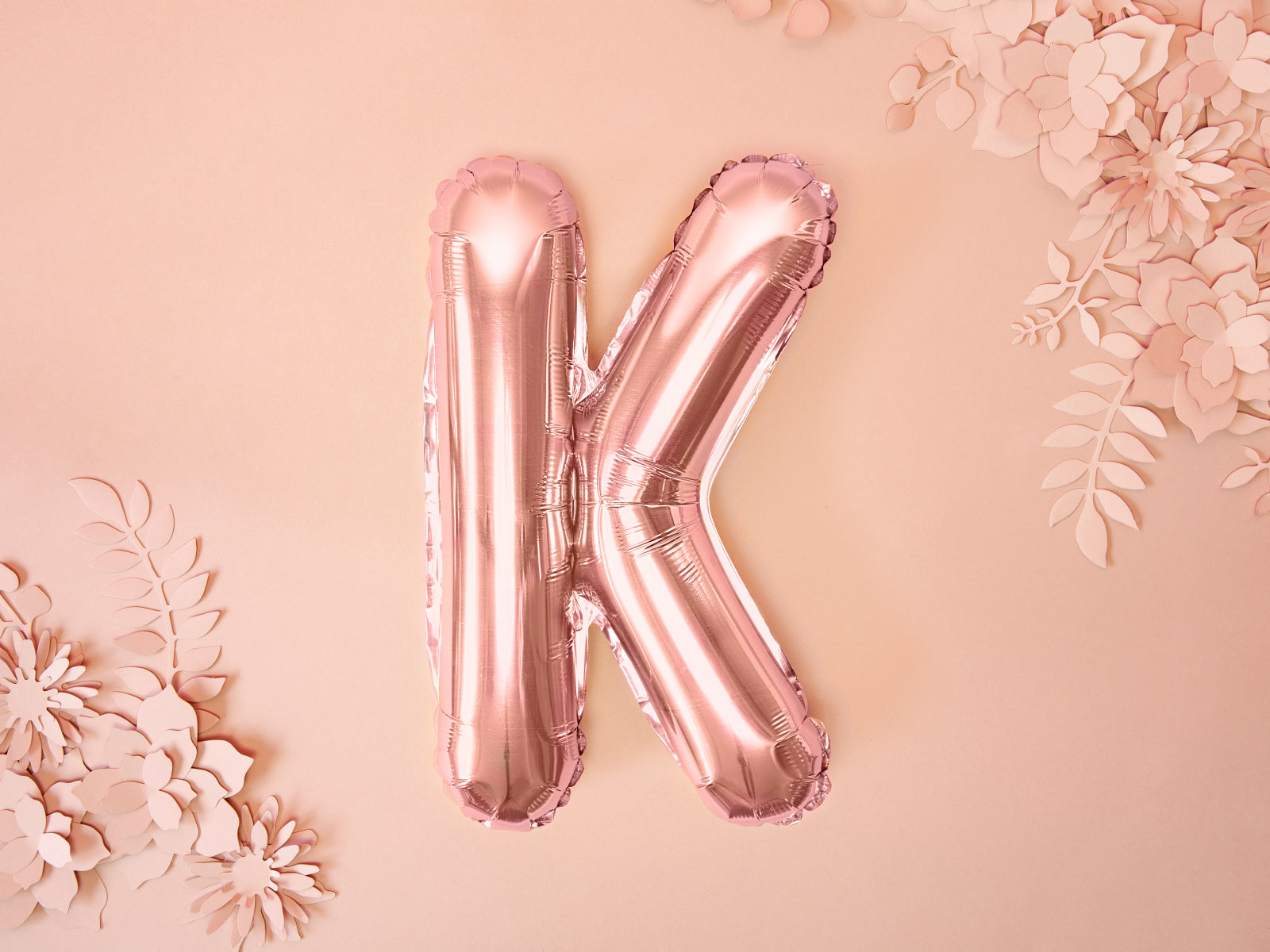 Balon folie Litera ''K'', 35cm, rose gold (1 buc.)