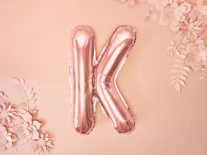 Balon folie Litera ''K'', 35cm, rose gold (1 buc.)