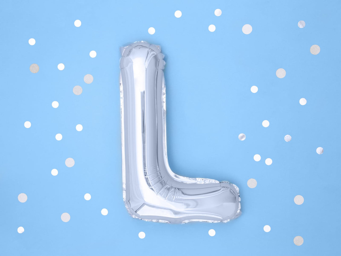 Balon folie Litera ''L'', 35cm, argintiu (1 buc.)