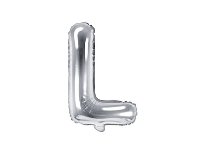 Balon folie Litera ''L'', 35cm, argintiu (1 buc.)