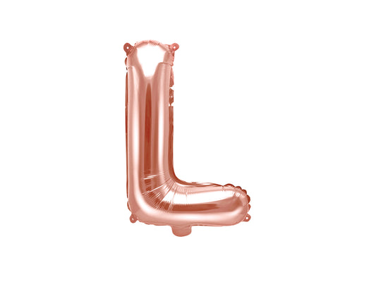 Balon folie Litera ''L'', 35cm, rose gold (1 buc.)