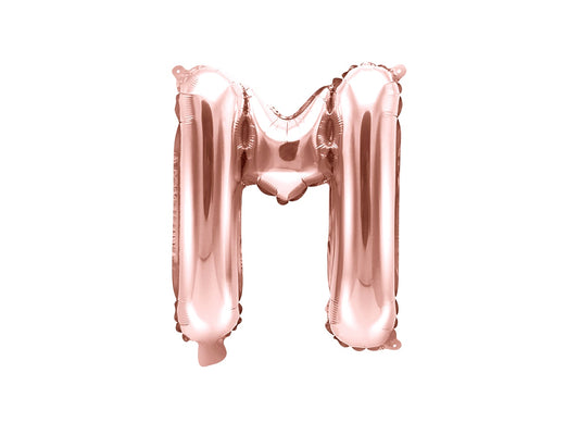 Balon folie Litera ''M'', 35cm, rose gold (1 buc.)