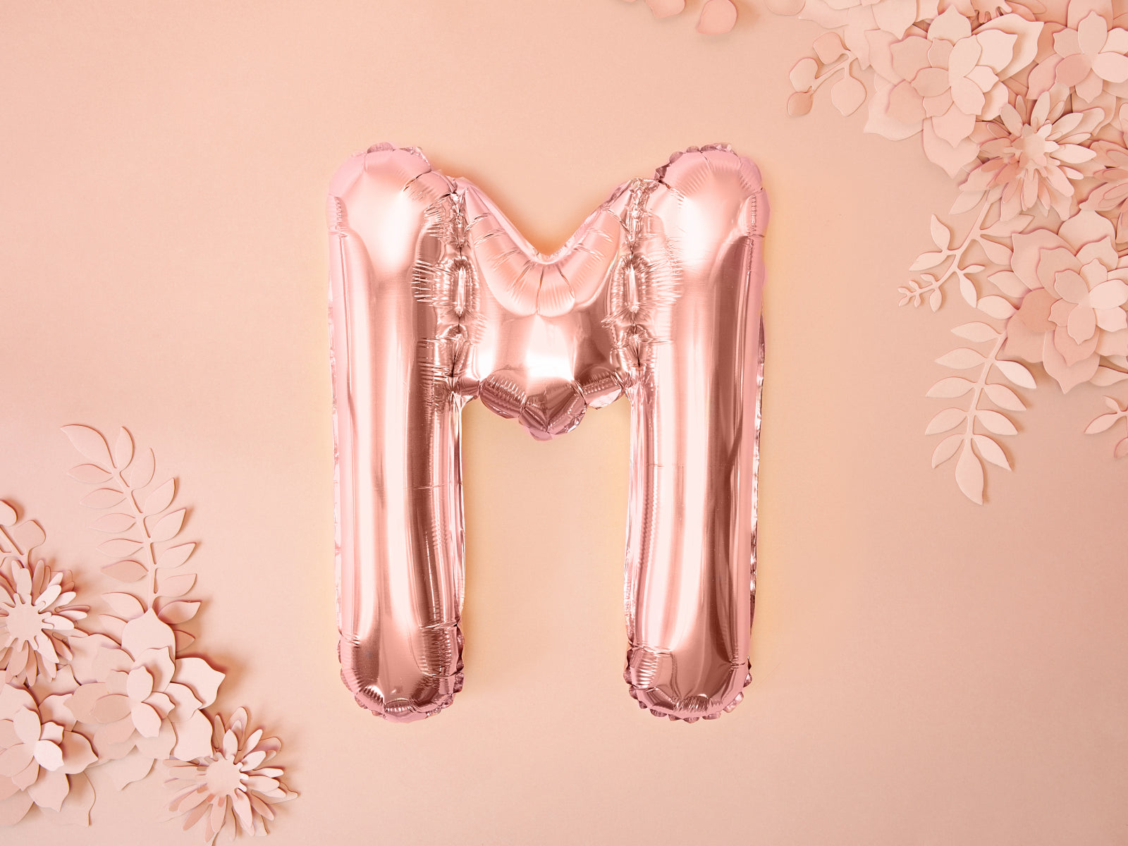 Balon folie Litera ''M'', 35cm, rose gold (1 buc.)