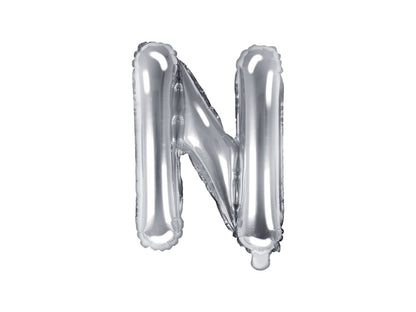 Balon folie Litera ''N'', 35cm, argintiu (1 buc.)