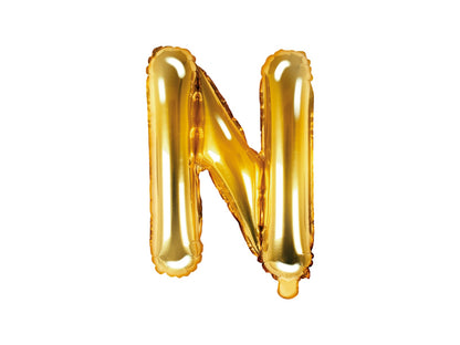 Balon folie Litera ''N'', 35cm, auriu (1 buc.)