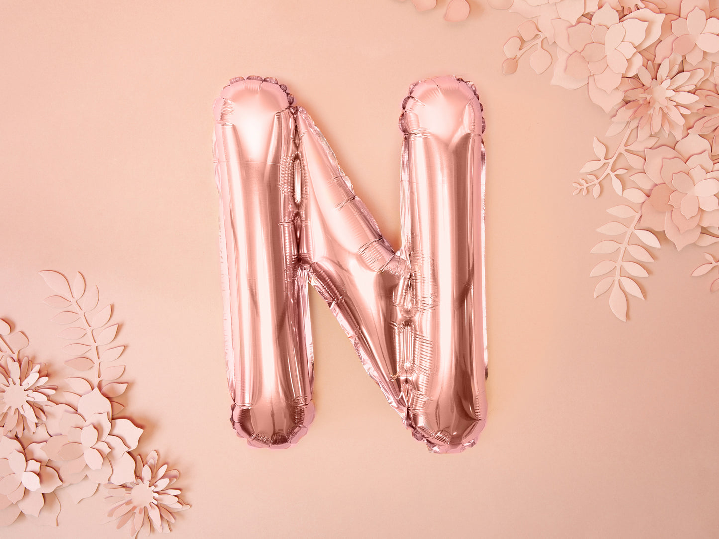 Balon folie Litera ''N'', 35cm, rose gold (1 buc.)
