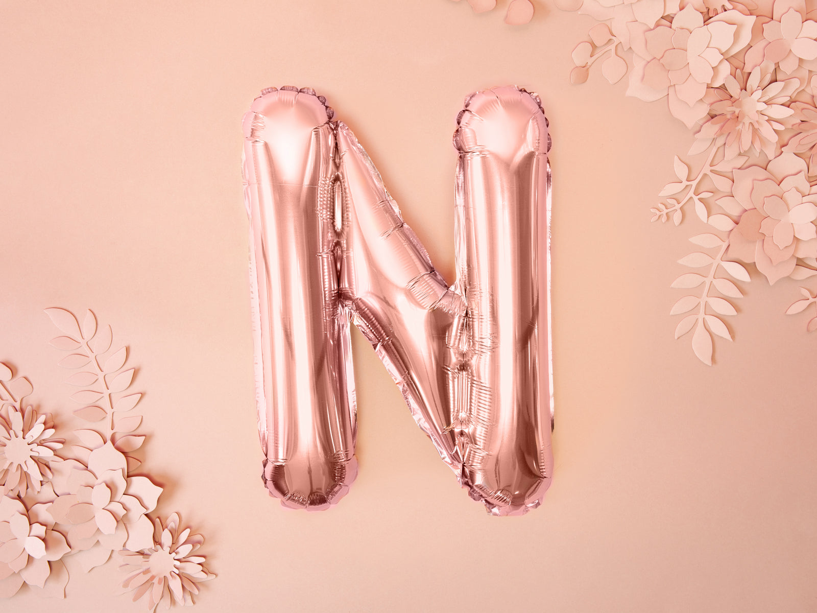 Balon folie Litera ''N'', 35cm, rose gold (1 buc.)