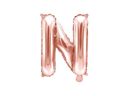 Balon folie Litera ''N'', 35cm, rose gold (1 buc.)