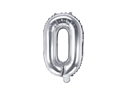 Balon folie Litera ''O'', 35cm, argintiu (1 buc.)