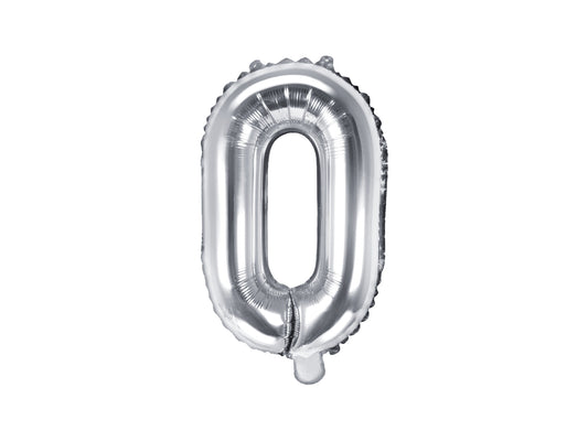 Balon folie Litera ''O'', 35cm, argintiu (1 buc.)