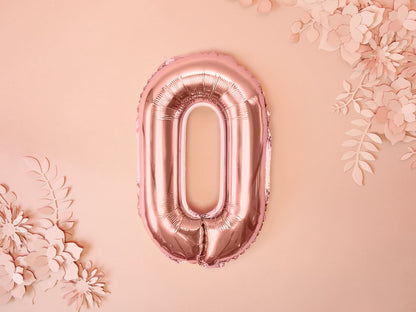 Balon folie Litera ''O'', 35cm, rose gold (1 buc.)