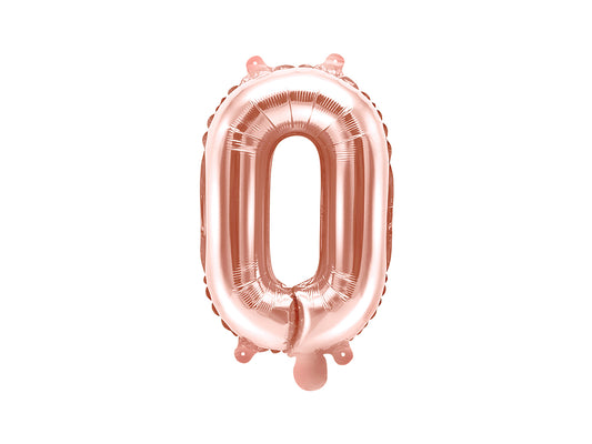 Balon folie Litera ''O'', 35cm, rose gold (1 buc.)