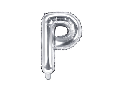 Balon folie Litera ''P'', 35cm, argintiu (1 buc.)