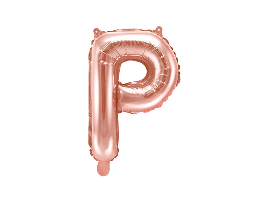 Balon folie Litera ''P'', 35cm, rose gold (1 buc.)