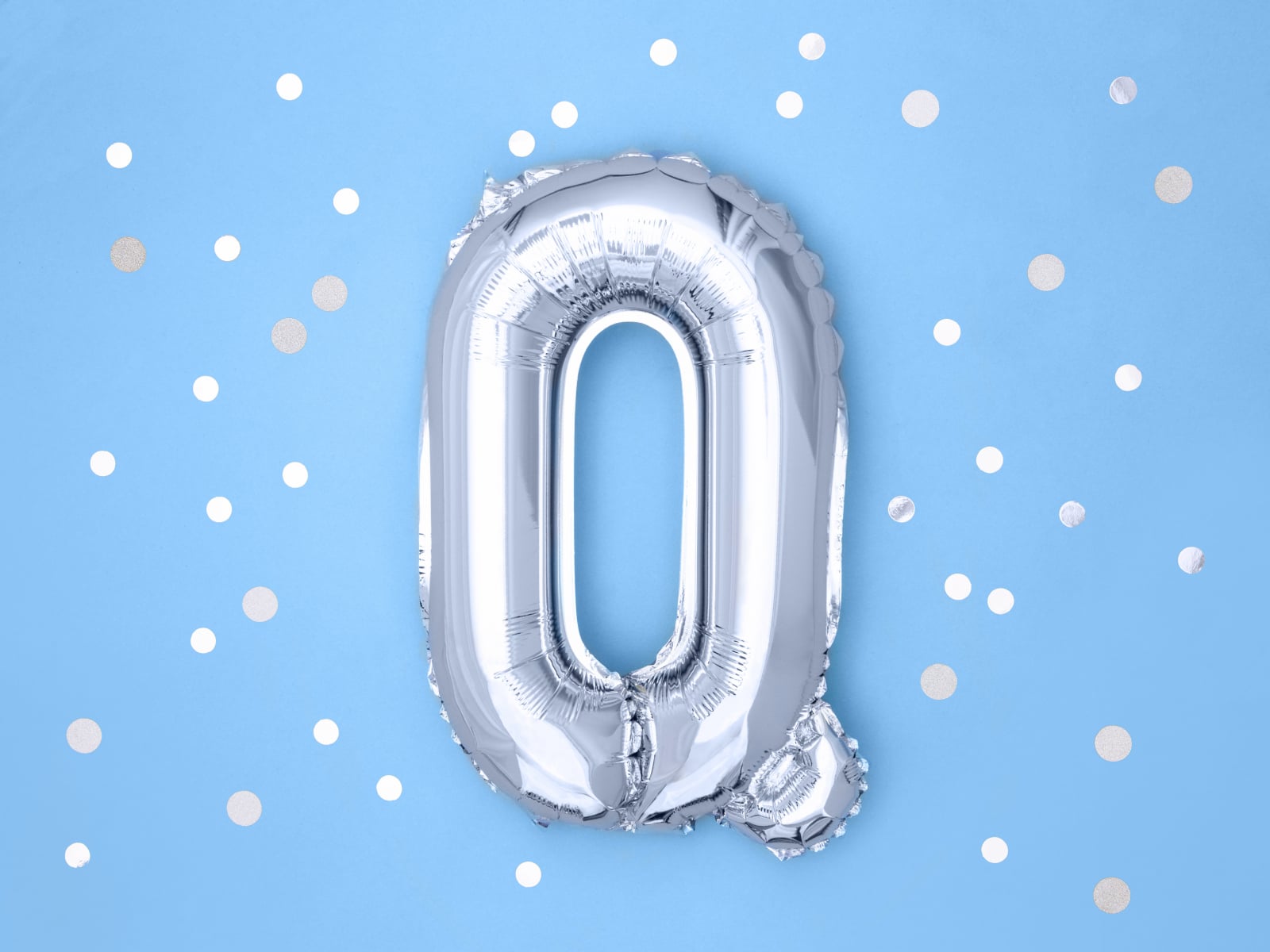 Balon folie Litera ''Q'', 35cm, argintiu (1 buc.)