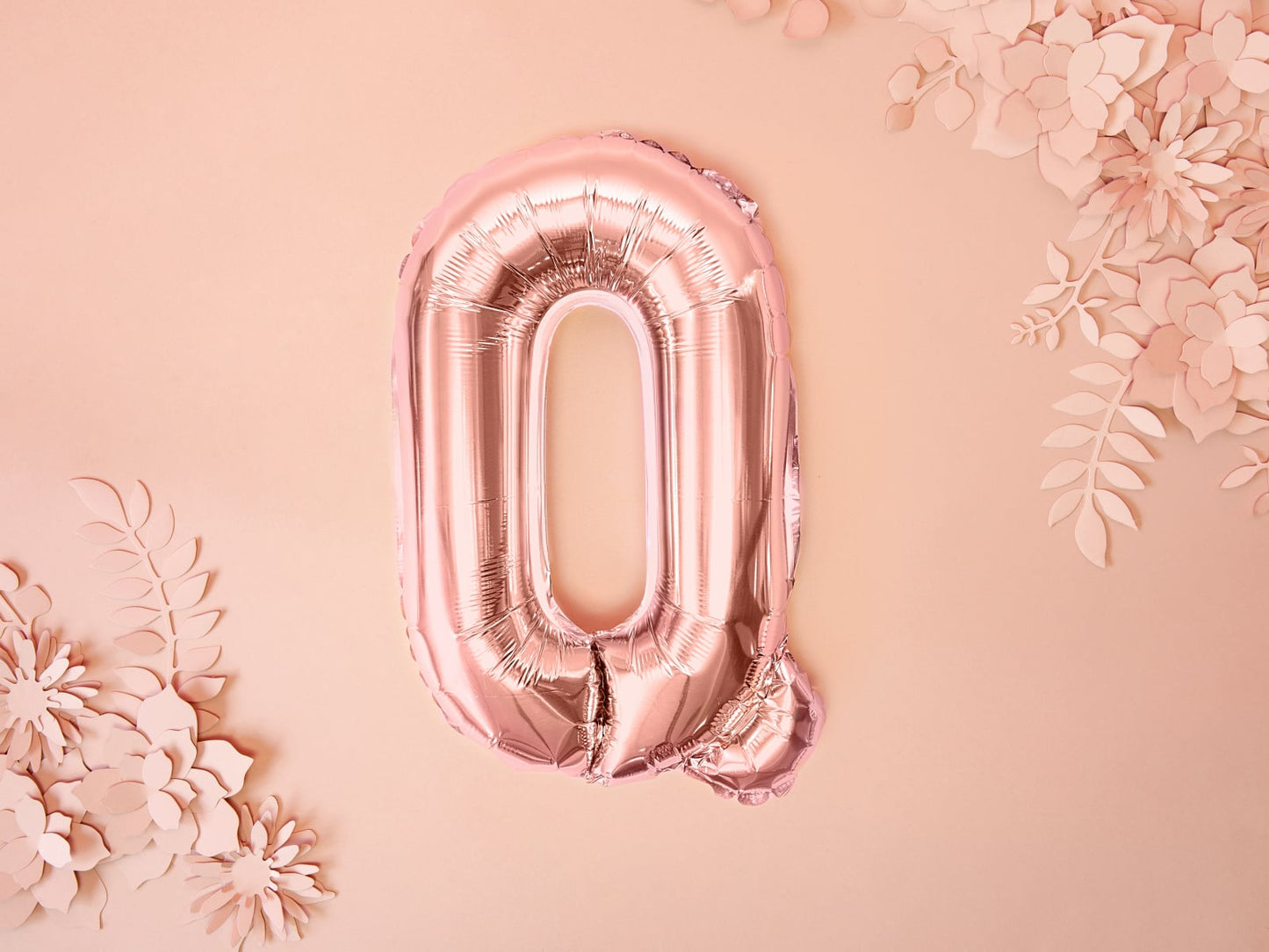 Balon folie Litera ''Q'', 35cm, rose gold (1 buc.)