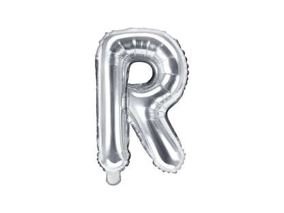 Balon folie Litera ''R'', 35cm, argintiu (1 buc.)