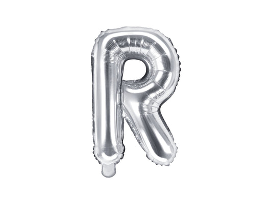 Balon folie Litera ''R'', 35cm, argintiu (1 buc.)