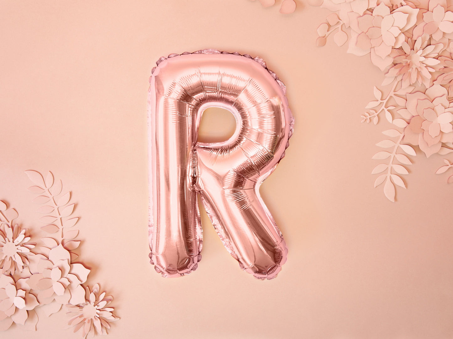 Balon folie Litera ''R'', 35cm, rose gold (1 buc.)
