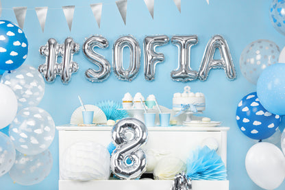 Balon folie Litera ''S'', 35cm, argintiu (1 buc.)