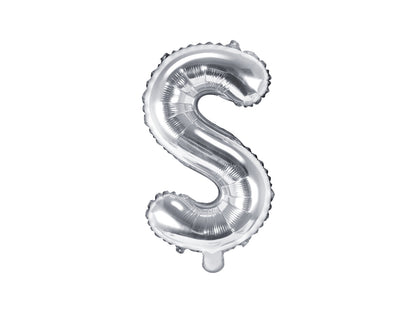 Balon folie Litera ''S'', 35cm, argintiu (1 buc.)