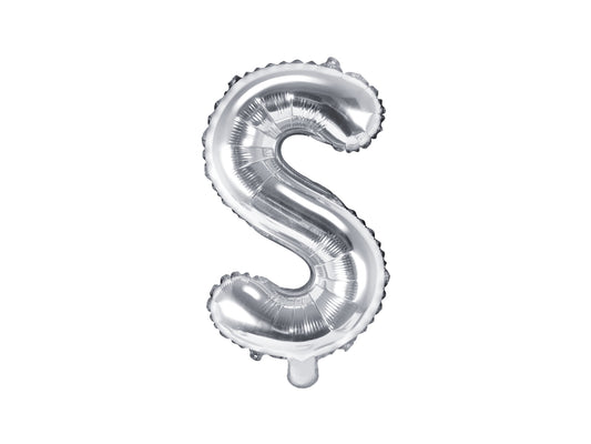 Balon folie Litera ''S'', 35cm, argintiu (1 buc.)