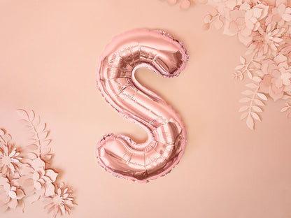 Balon folie Litera ''S'', 35cm, rose gold (1 buc.)