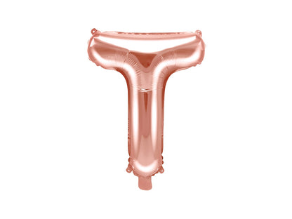 Balon folie Litera ''T'', 35cm, rose gold (1 buc.)