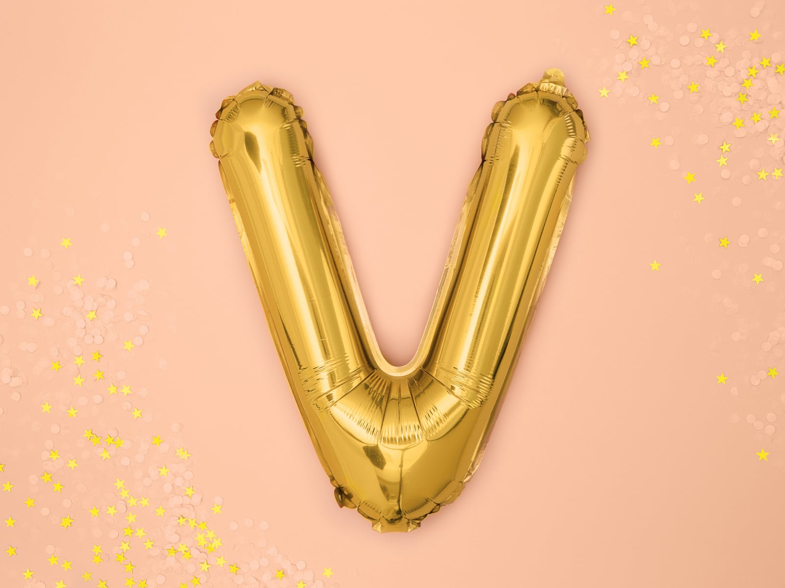 Balon folie Litera ''V'', 35cm, auriu (1 buc.)