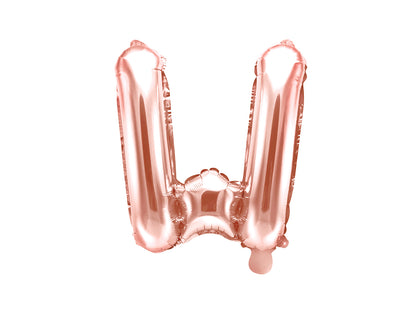 Balon folie Litera ''W'', 35cm, rose gold (1 buc.)