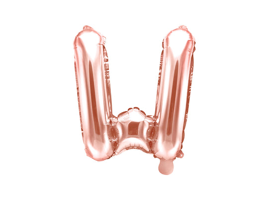 Balon folie Litera ''W'', 35cm, rose gold (1 buc.)