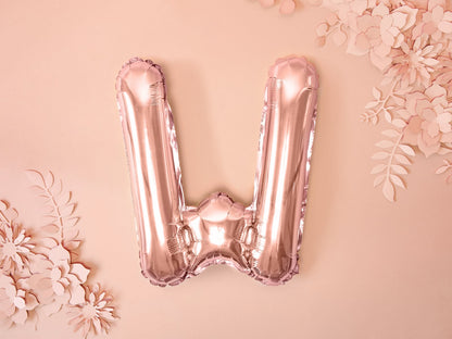 Balon folie Litera ''W'', 35cm, rose gold (1 buc.)