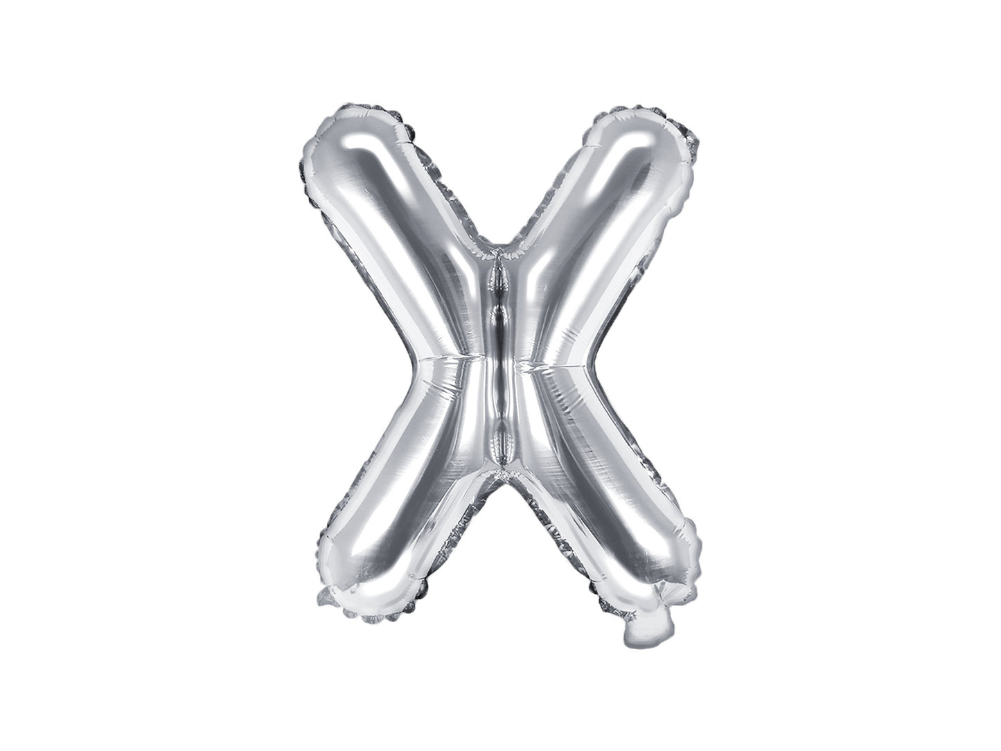 Balon folie Litera ''X'', 35cm, argintiu (1 buc.)