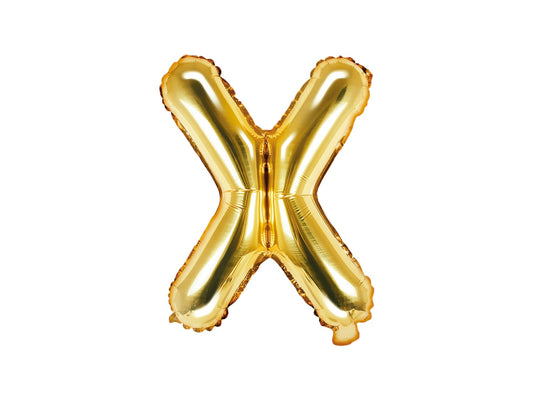 Balon folie Litera ''X'', 35cm, auriu (1 buc.)
