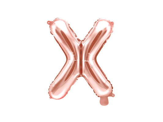 Balon folie Litera ''X'', 35cm, rose gold (1 buc.)