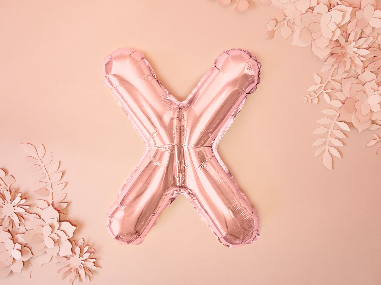 Balon folie Litera ''X'', 35cm, rose gold (1 buc.)