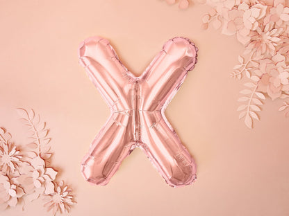Balon folie Litera ''X'', 35cm, rose gold (1 buc.)