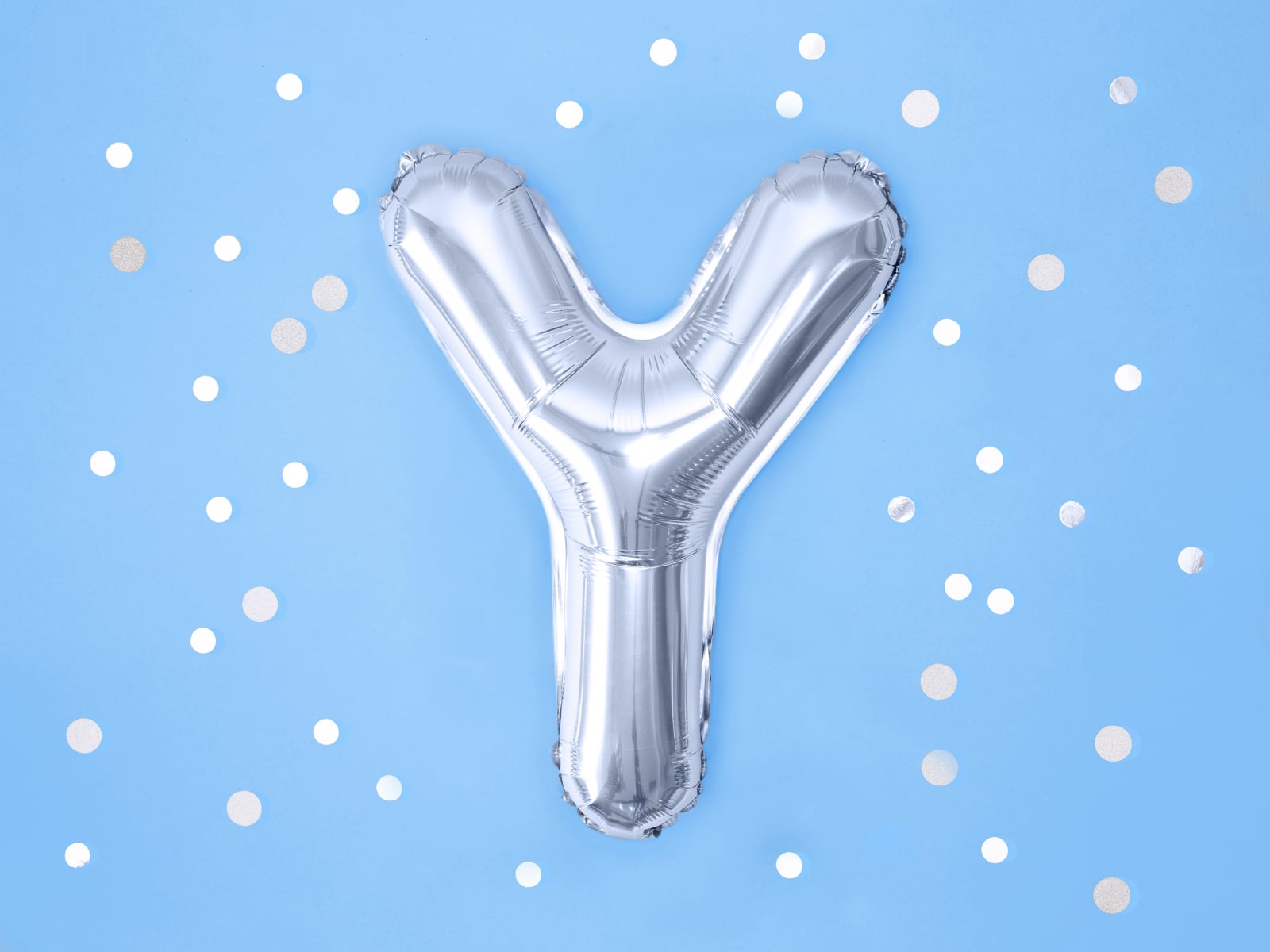 Balon folie Litera ''Y'', 35cm, argintiu (1 buc.)