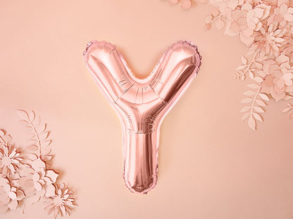 Balon folie Litera ''Y'', 35cm, rose gold (1 buc.)