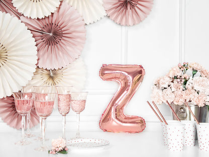Balon folie Litera ''Z'', 35cm, rose gold (1 buc.)