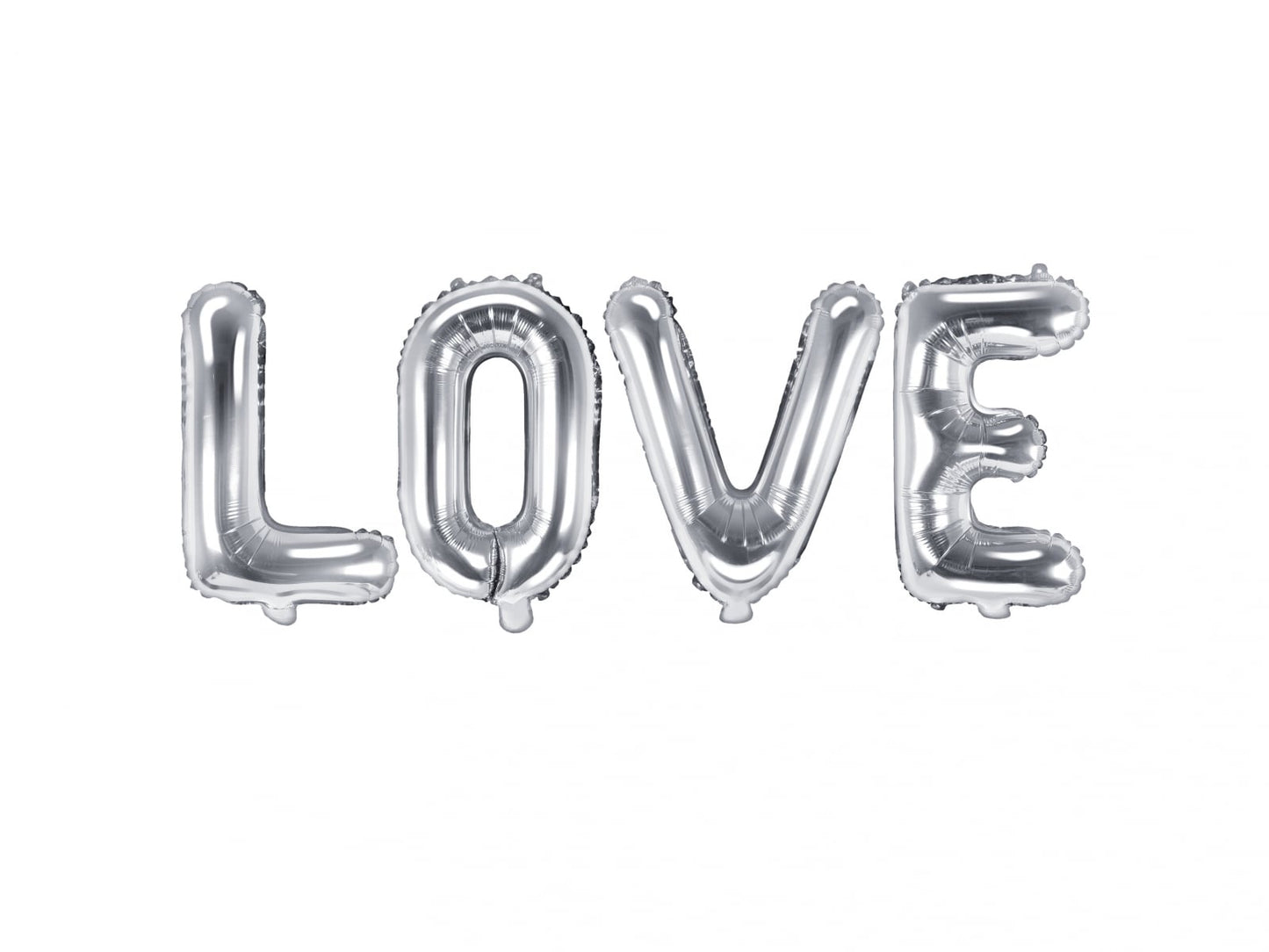 Balon folie Love, 140x35cm, argintiu (1 buc.)