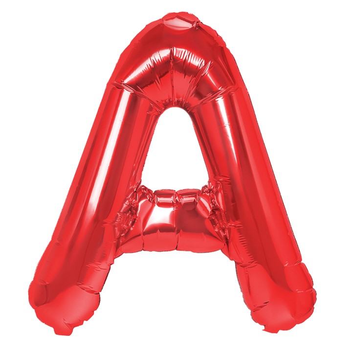 Balon Folie Metalizata Litera A, Klevo, 40 cm, Umflati cu Heliu sau Aer, Ambalaj Individual, Pai inclus, Rosu