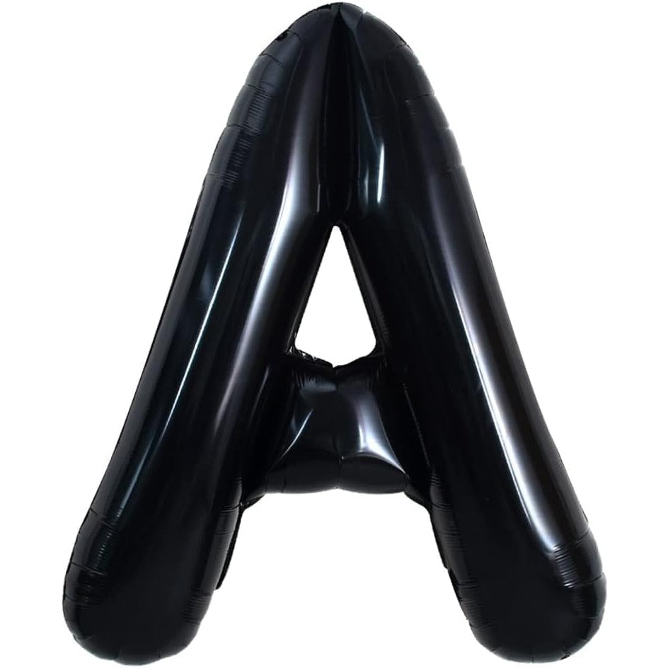Balon Folie Metalizata Litera A, Klevo, 40 cm, Umflati cu Heliu sau Aer, Ambalaj Individual, Pai inclus, Negru