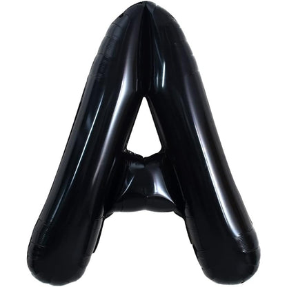 Balon Folie Metalizata Litera A, Klevo, 40 cm, Umflati cu Heliu sau Aer, Ambalaj Individual, Pai inclus, Negru