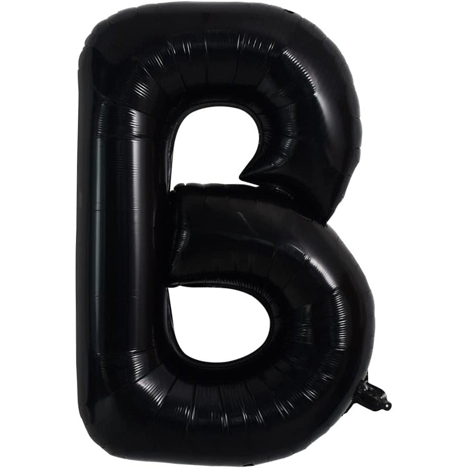 Balon Folie Metalizata Litera B, Klevo, 40 cm, Umflati cu Heliu sau Aer, Ambalaj Individual, Pai inclus, Negru