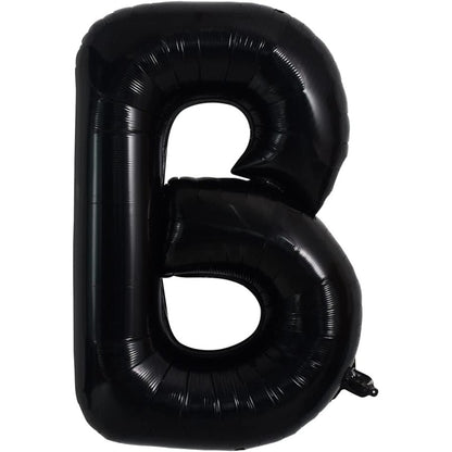 Balon Folie Metalizata Litera B, Klevo, 40 cm, Umflati cu Heliu sau Aer, Ambalaj Individual, Pai inclus, Negru