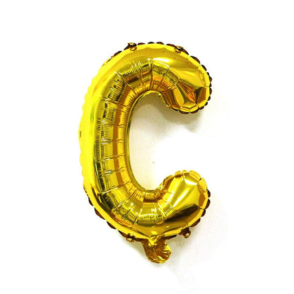 Balon Folie Metalizata Litera C, Klevo, 80 cm, Umflati cu Heliu sau Aer, Ambalaj Individual, Pai inclus, Auriu