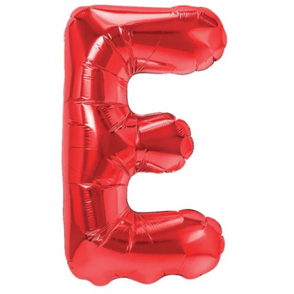 Balon Folie Metalizata Litera E, Klevo, 40 cm, Umflati cu Heliu sau Aer, Ambalaj Individual, Pai inclus, Rosu